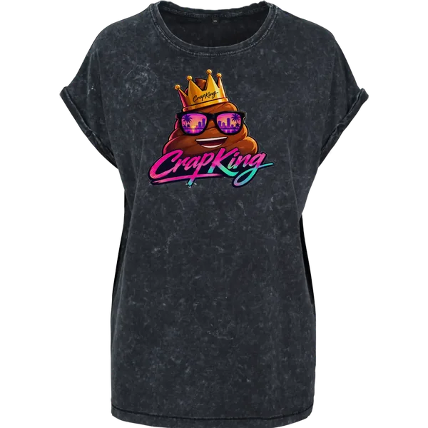 Ladies Acid Washed Extended Shoulder Tee – Vice City Collection